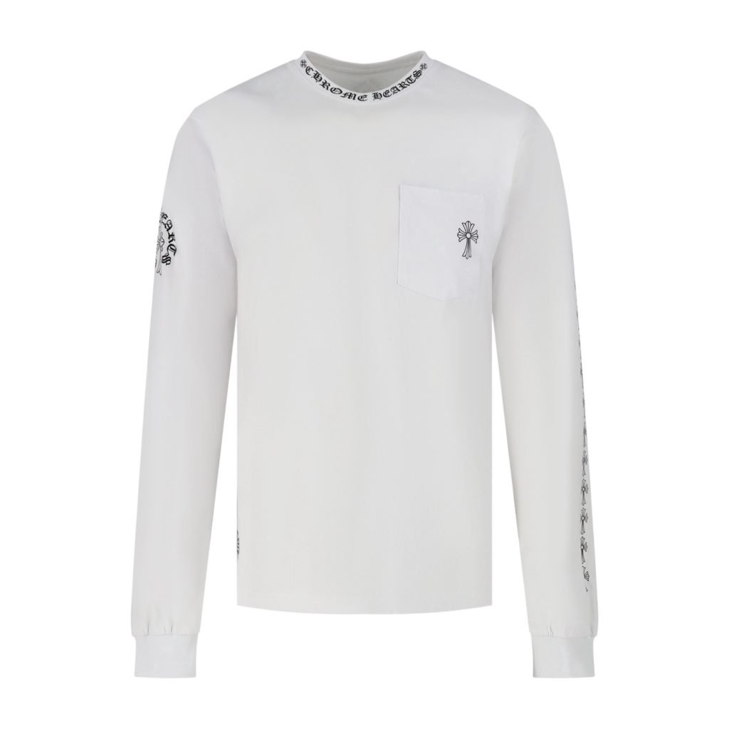 Classic Oval Printed Sweater In White – Sk779