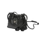Clutch With Leather Strap Black Lambskin Leather