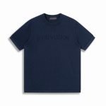 Cotton-Cashmere Short-Sleeved Crewneck In Navy Blue 1Ak6Xl