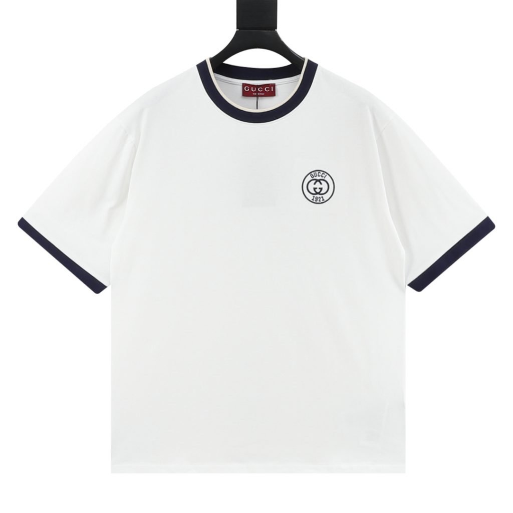 Cotton Jersey T-Shirt In White With Embroidery