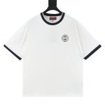 Cotton Jersey T-Shirt In White With Embroidery