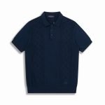 Cotton-Silk Pointelle Polo Shirt In Blue 1Ajio0