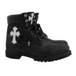 Cross Patch Boots In Black With Cross White