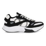 Demivee Mesh And Suede Sneakers In White And Black – Vl229