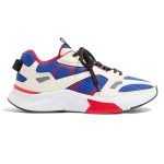 Demivee Mesh And Suede Sneakers In White And Blue – Vl226