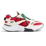 Demivee Mesh And Suede Sneakers In White And Red – Vl228