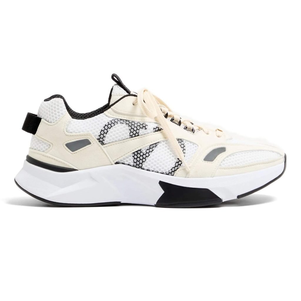 Demivee Mesh And Suede Sneakers In White – Vl224