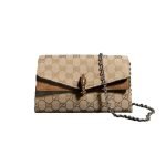 Dionysus Small Shoulder Bag Beige GG Canvas