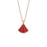 Divas’ Dream Necklace Divas’ Dream Necklace In 18 Kt Rose Gold With 18 Kt Rose Gold Pendant Set With One Diamond And Carnelian