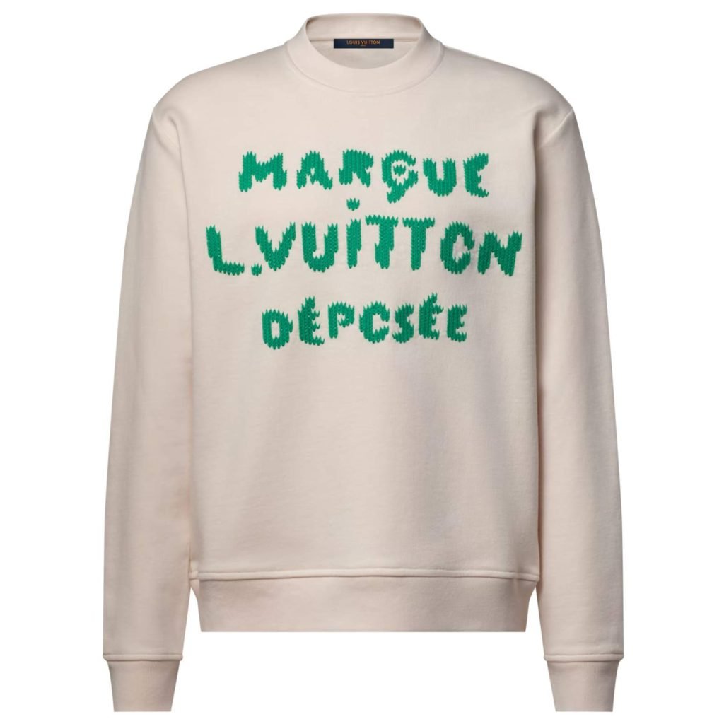 Embroidered Signature Sweatshirt In Light Beige 1Ak6I2 – Sk799