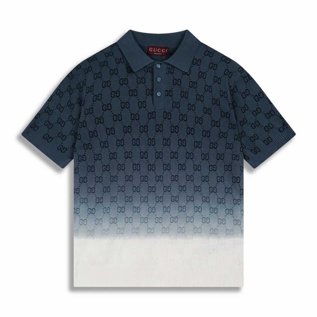 GG Gradient Polo Shirt In Blue