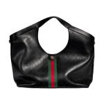 Giglio Large Tote Bag Black Soft Perforated GG Leather