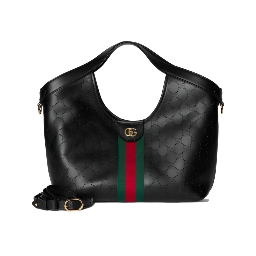Giglio Small Tote Bag Black GG Leather