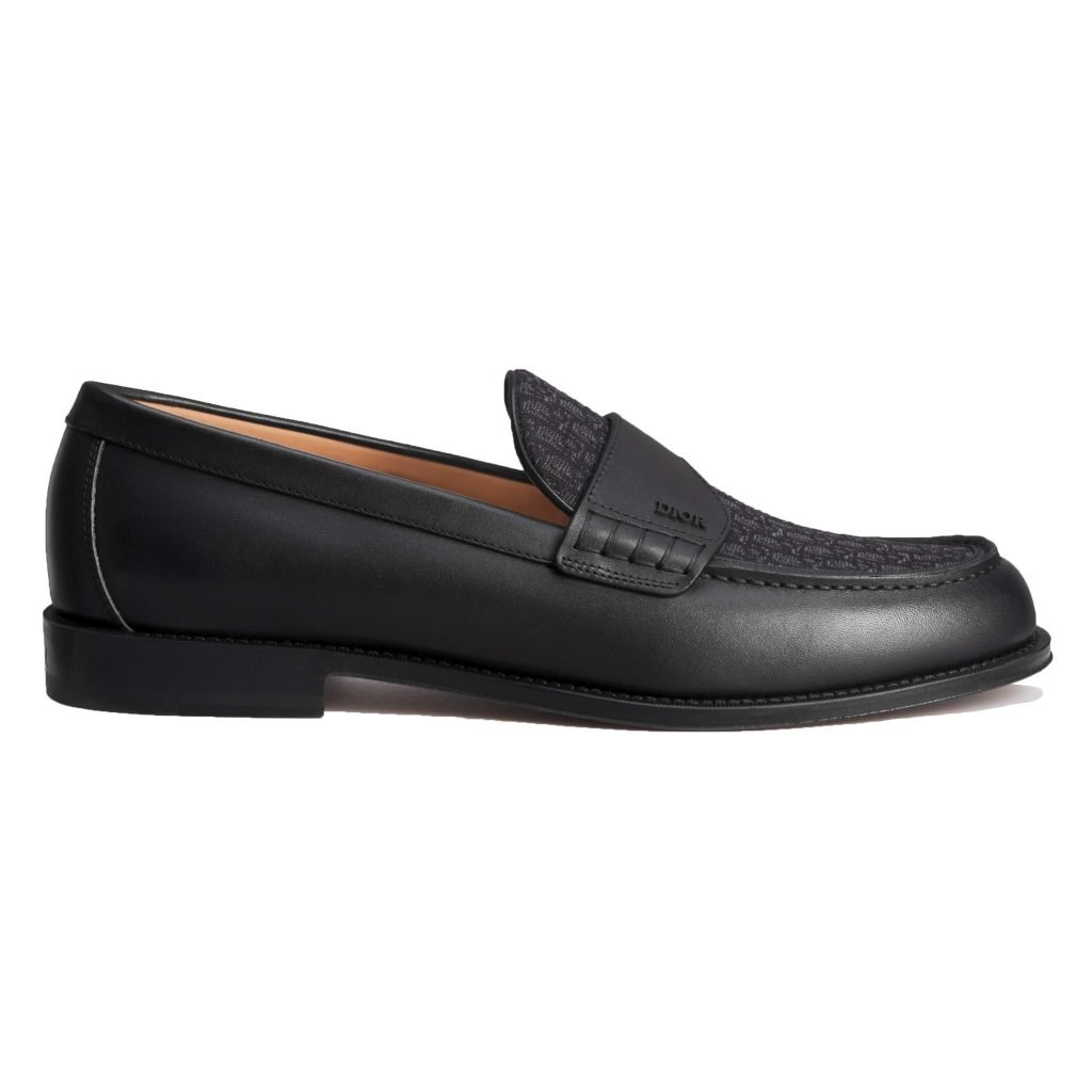 Granville Loafers Black Smooth Calfskin And Black Oblique Jacquard – Cd488