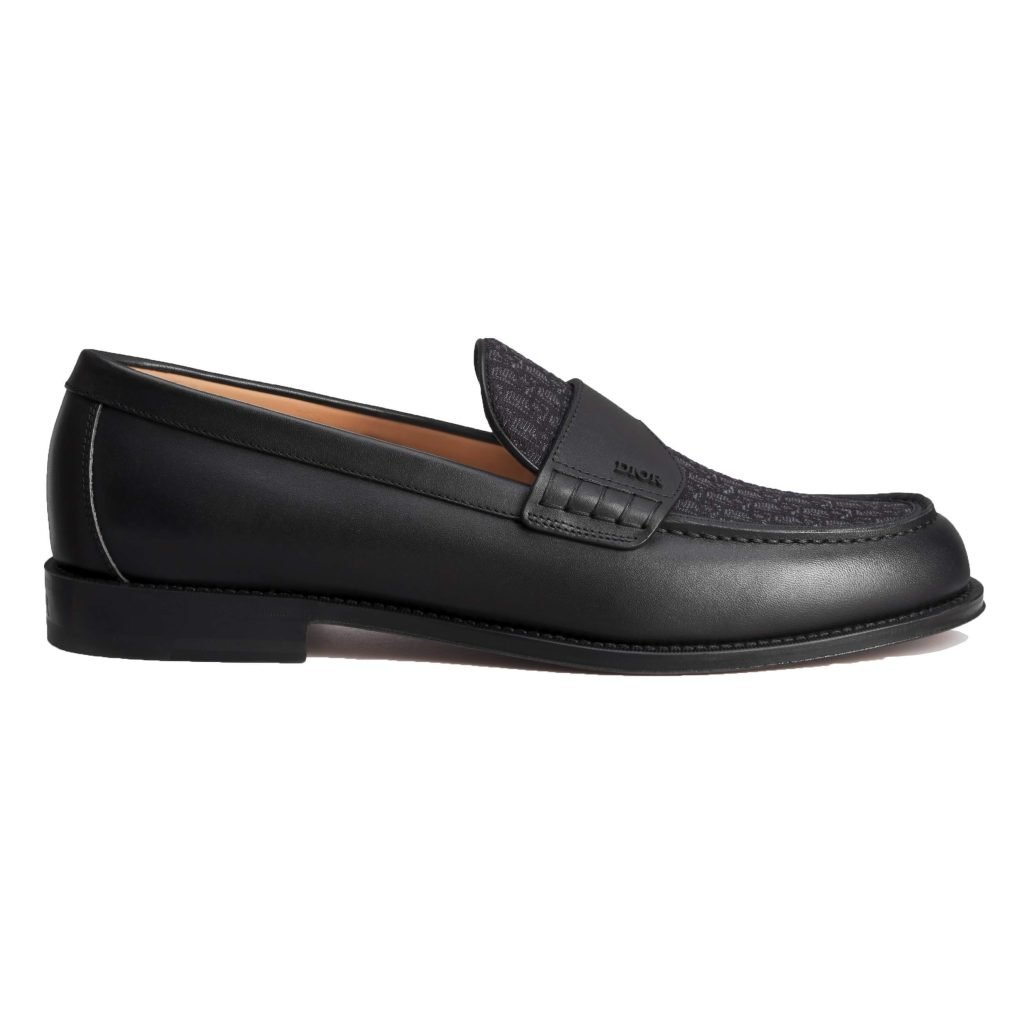 Granville Loafers Black Smooth Calfskin And Black Oblique Jacquard – Cd499
