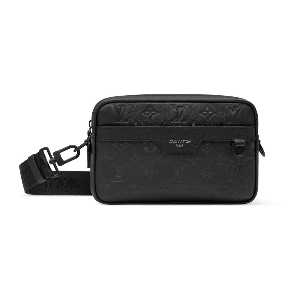 Alpha Messenger Bag Black Monogram Shadow Calfskin Leather M28785