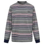 Grey Long-Sleeved Striped T-Shirt In Grey – Sk764