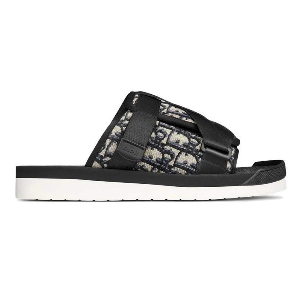 Alpha Sandals Black Oblique Jacquard – Cds42