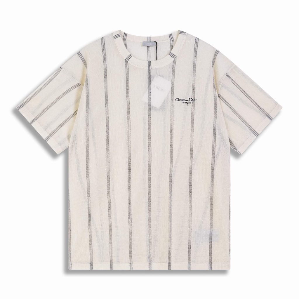 Homme Off-White Striped Jersey T-Shirt