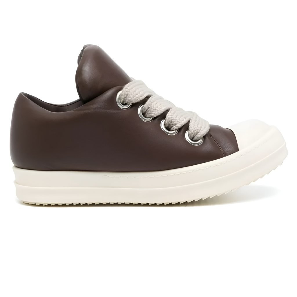 Jumbo Lace Padded Low Sneakers In Brown – Ro36