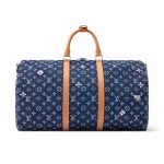 Keepall Bandouliere 50 Bag Blue Monogram Denim Flowers M27781