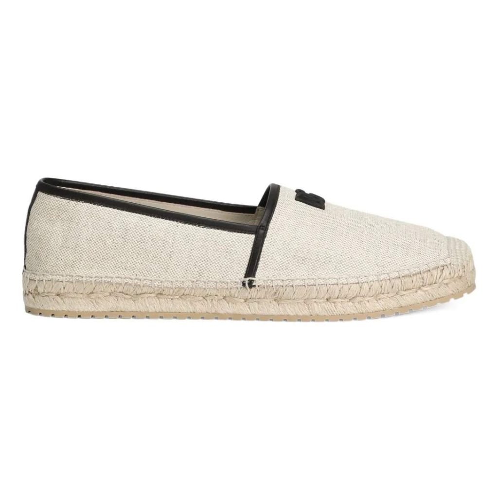 Logo Embroidered Espadrilles Sandals In Beige