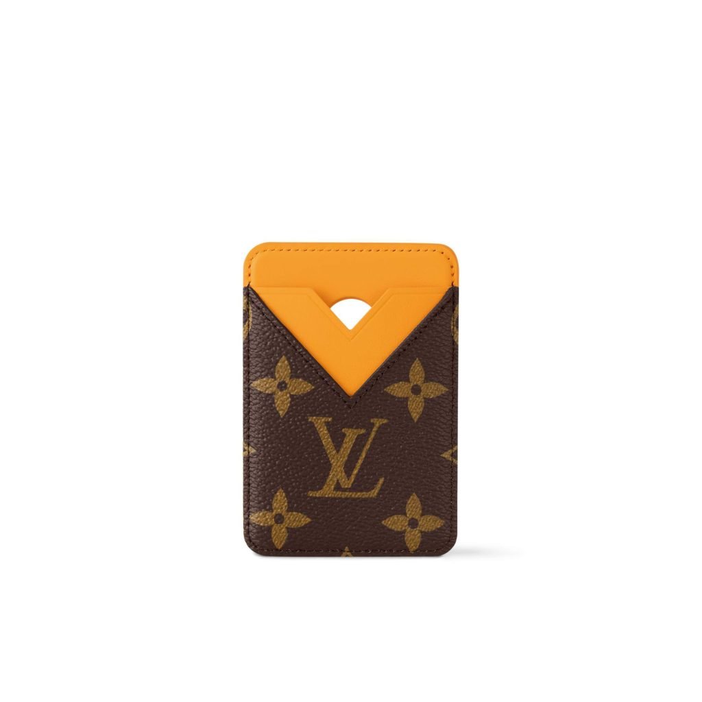 Magnet Card Holder Safran Yellow Monogram Macassar Canvas M12853