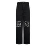 Anagram Baggy Denim Pants In Black