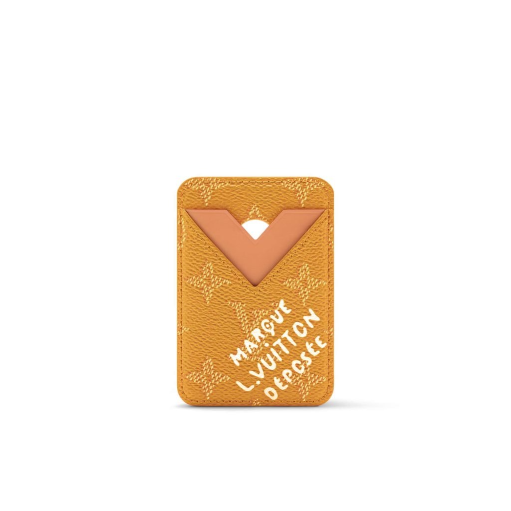Magnetic Card Holder Ocean Saffron Yellow Monogram Heritage Canvas M26947