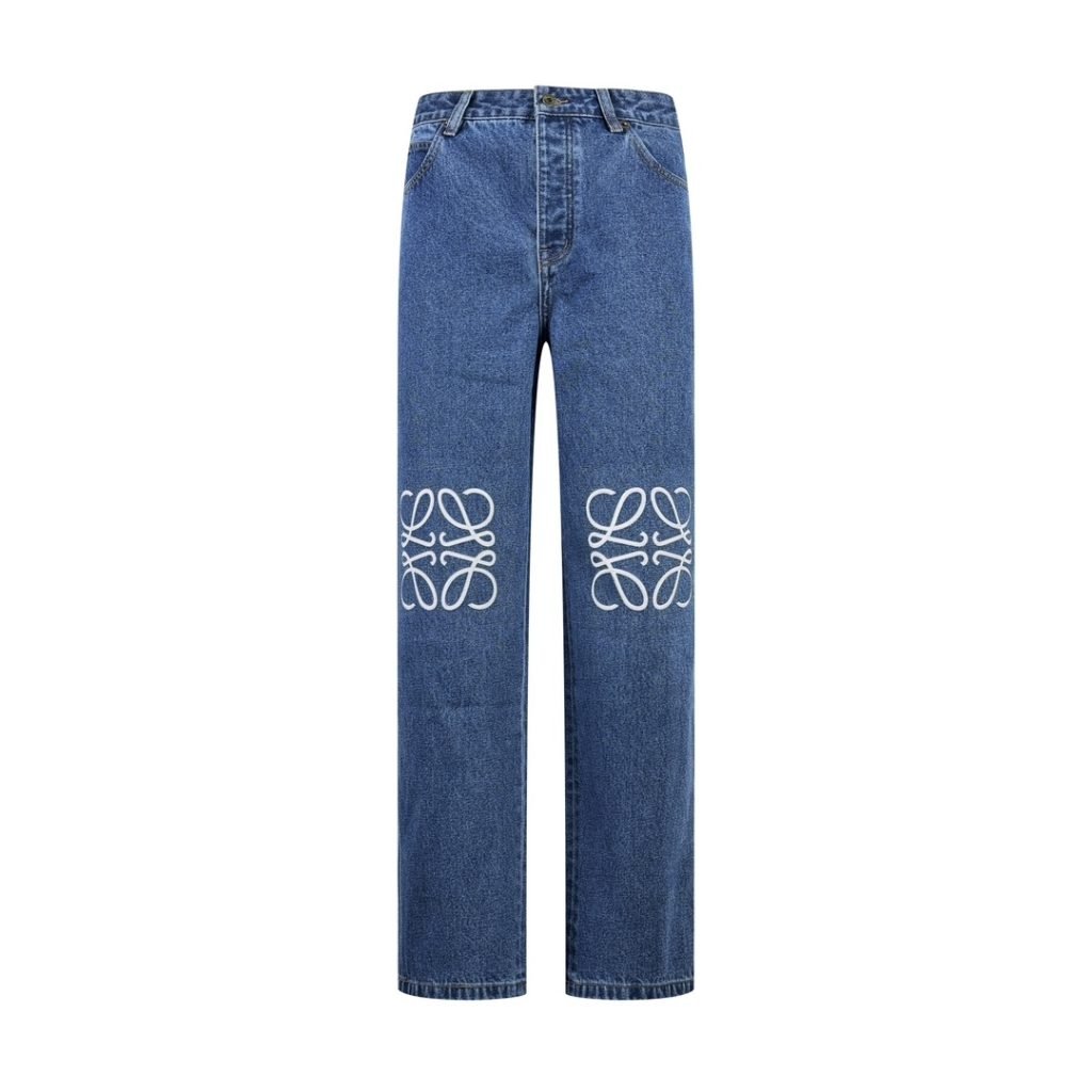 Anagram Baggy Denim Pants In Blue