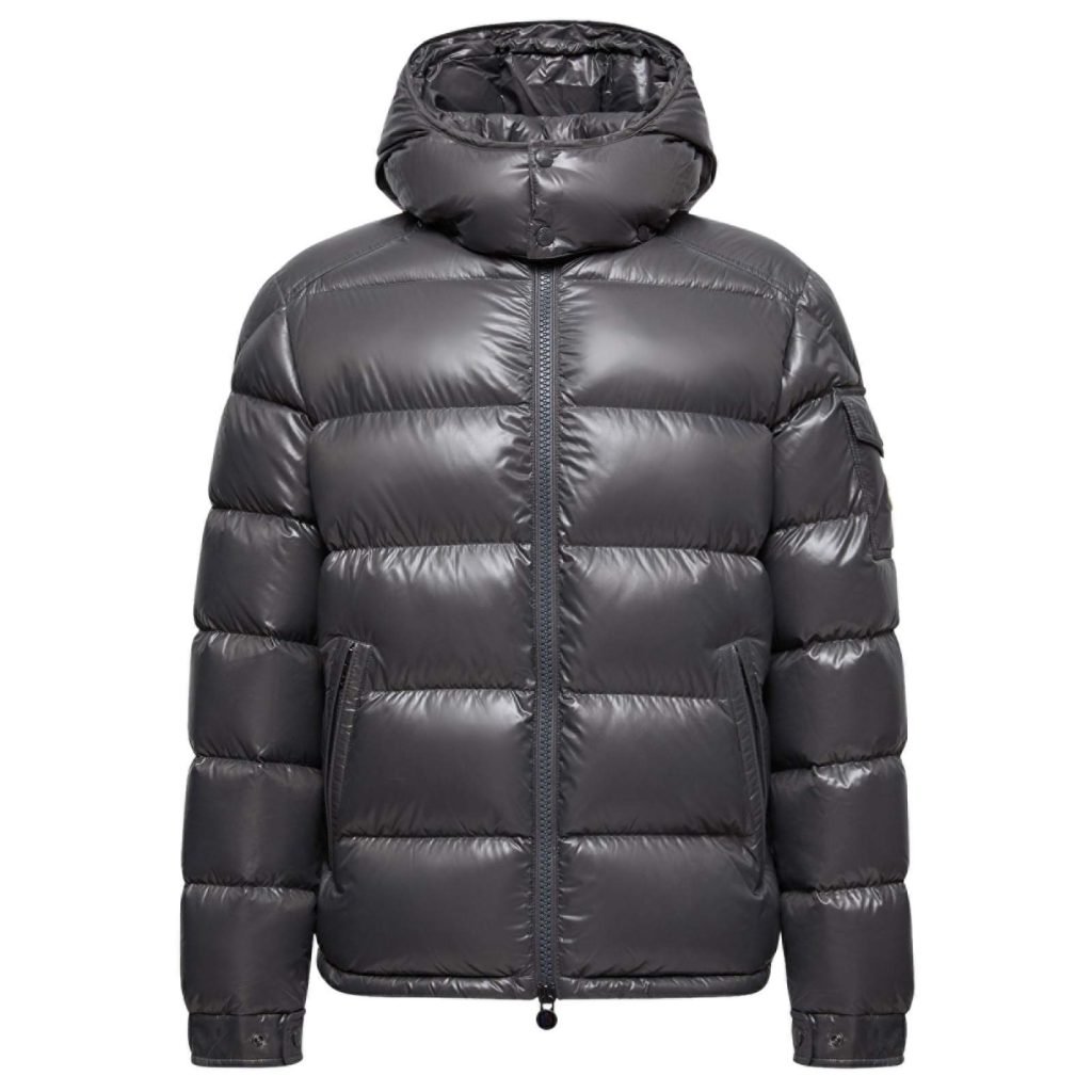 Maya Hooded Short Down Jacket In Grey