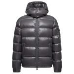 Maya Hooded Short Down Jacket In Grey