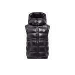 Moncler Ania Hooded Down Gilet In Black
