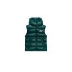 Moncler Ania Hooded Down Gilet In Green