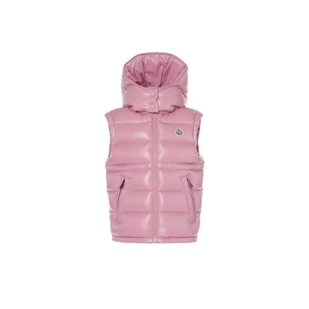 Moncler Ania Hooded Down Gilet In Pink