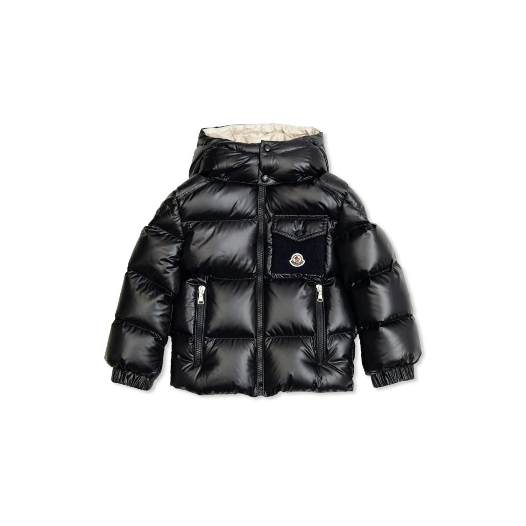 Moncler Enfant Yule Hooded Down Jacket In Black