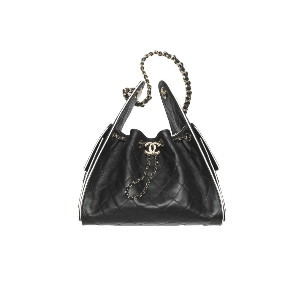 25 Mini Handbag Black Calfskin Leather