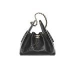 25 Mini Handbag Black Calfskin Leather