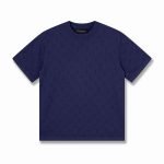 Monogram Short-Sleeved Crewneck In Navy Blue 1Ak721