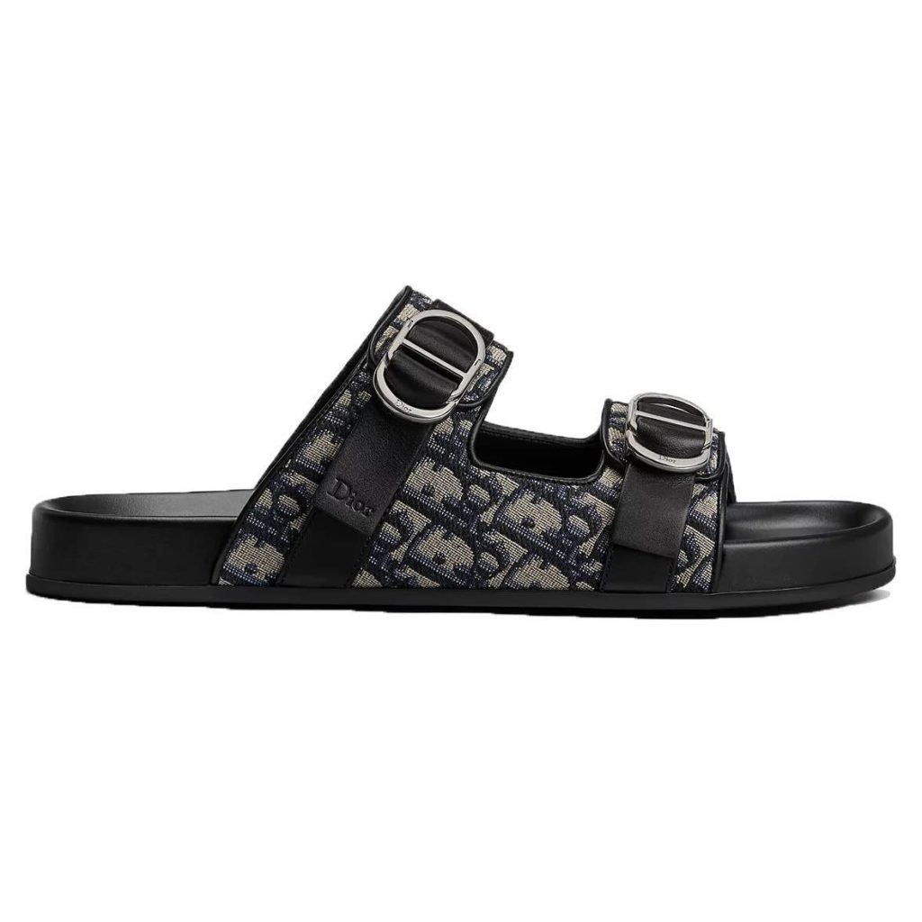 Aqua Sandals Beige And Black Oblique Jacquard – Cd511
