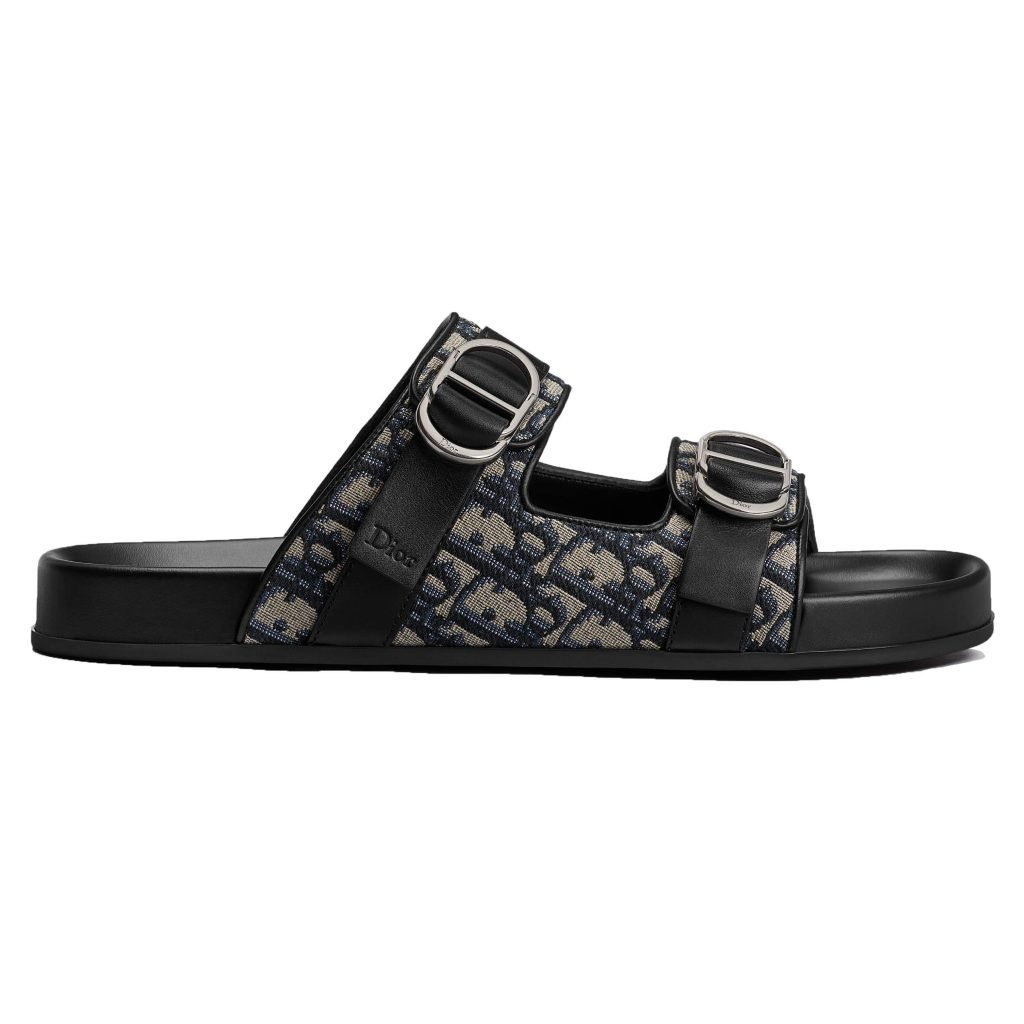 Aqua Sandals Beige And Black Oblique Jacquard – Cds45