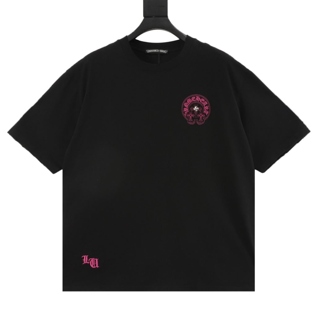 Pink Horseshoe T-Shirt In Black