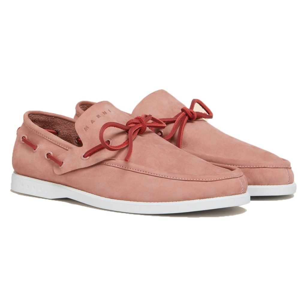 Pink Nubuck Boat Loafers