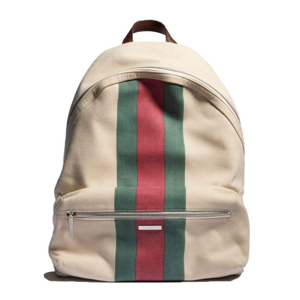 Positano Large Backpack Ivory Washed-Effect Canvas