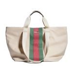 Positano Medium Tote Bag Ivory Washed-Effect Canvas