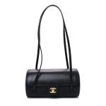 Preppy Coco Small Bowling Bag Black Shiny Caviar Leather