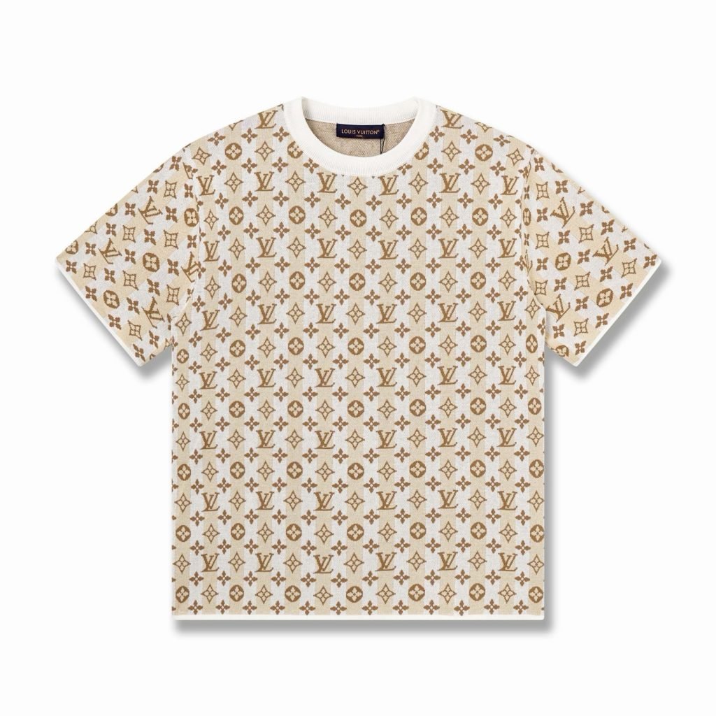 Raffia Monogram T-Shirt In Brown