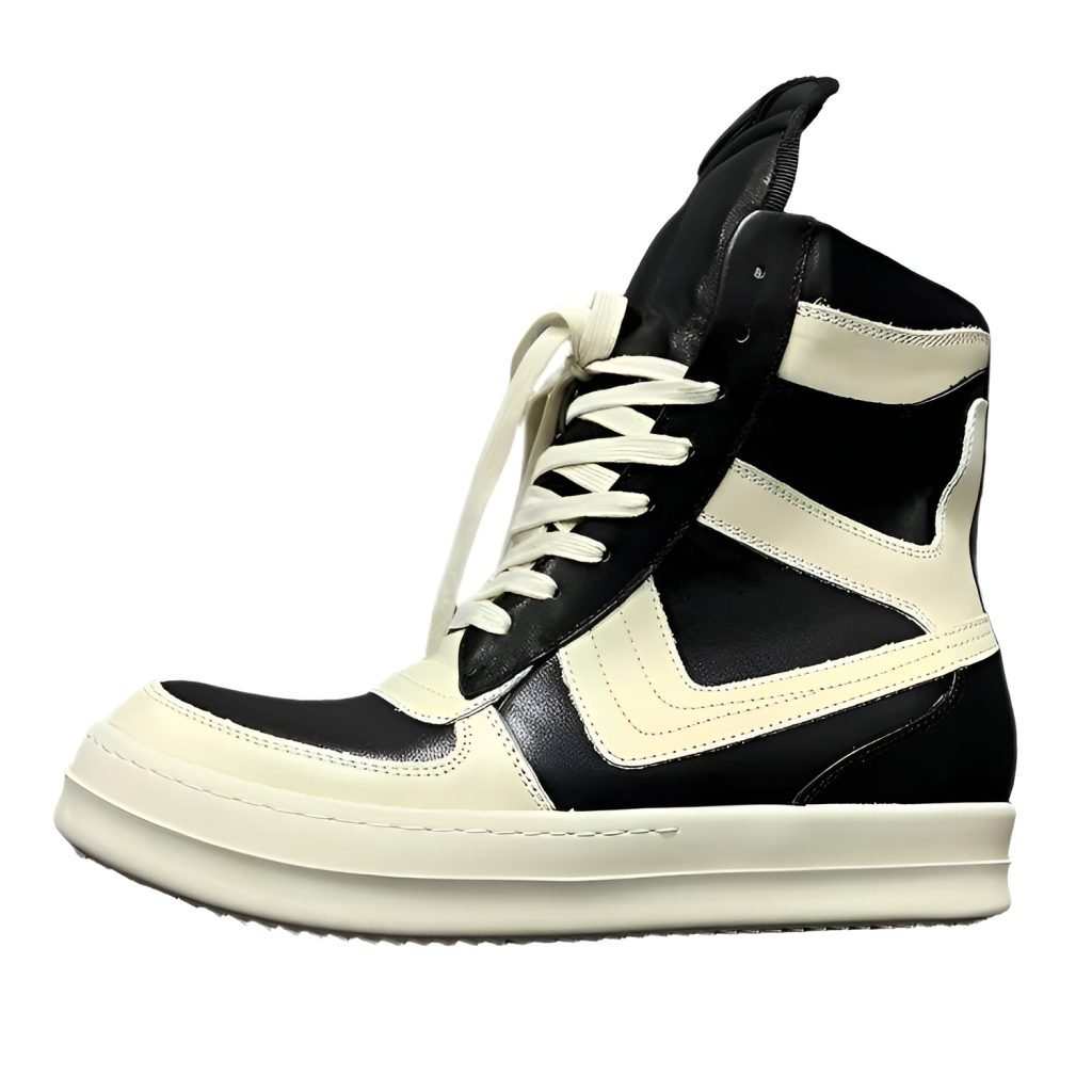 Rick Owens Geobasket High-Top Sneakers In Black And White – Ro42