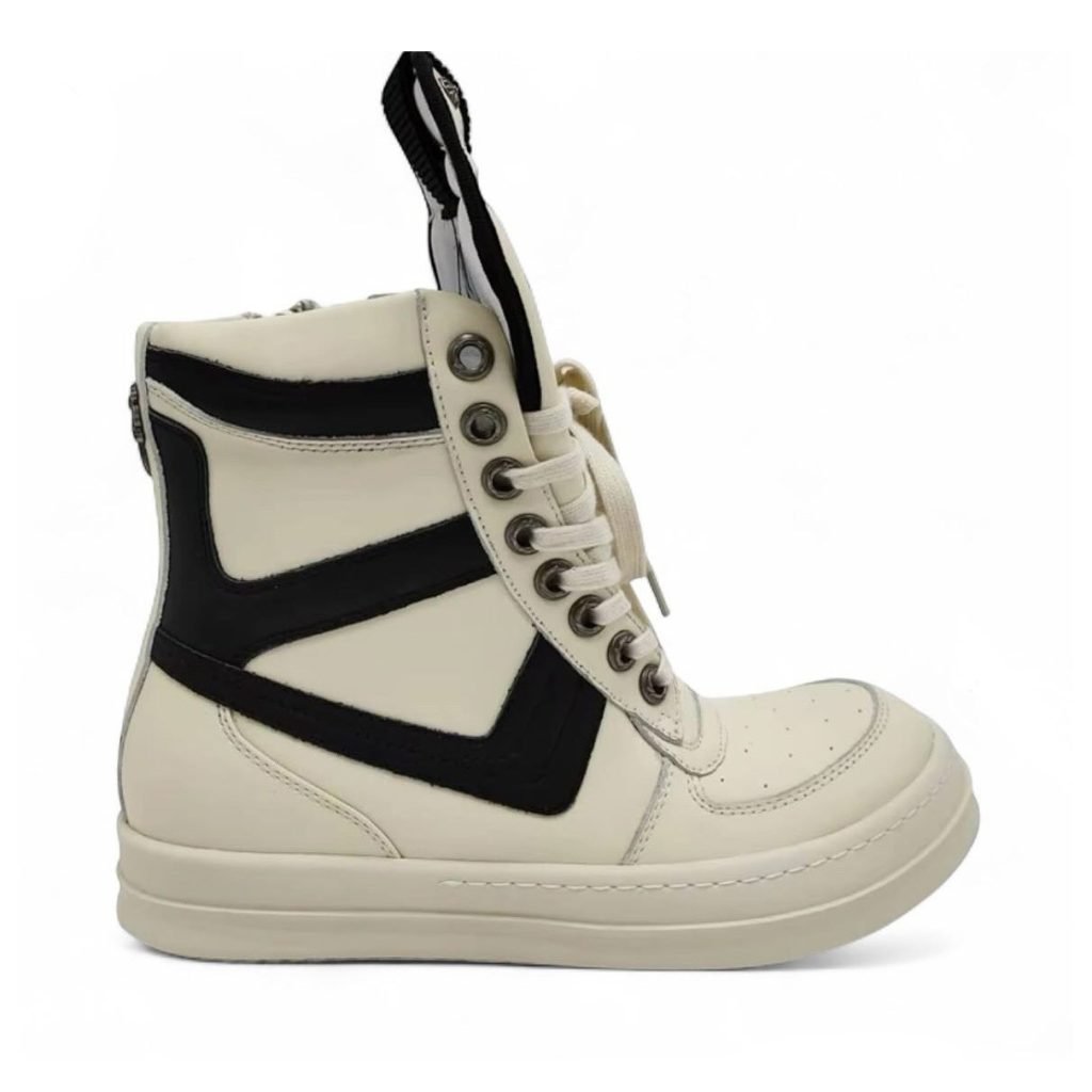 Rick Owens X Chrome Hearts Geobaskets High Sneakers In White – Ro38