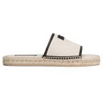 Salt & Pepper Fabric Espadrille Sandals In White